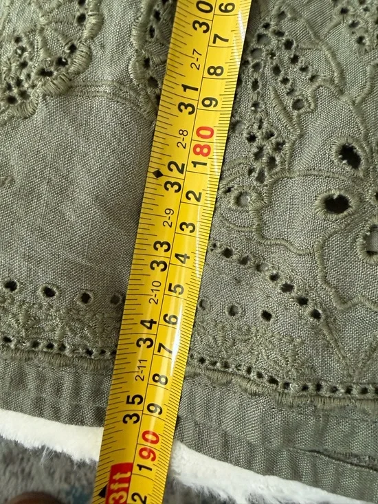 Tommy Bahama St Lucia Split Neck Linen Blend Sage Eyelet Coverup Women's Lg E29 - Picture 4 of 5